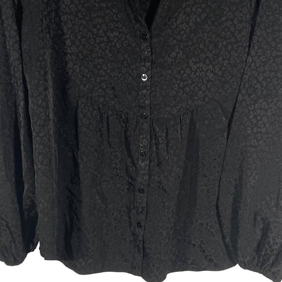Lilly Pulitzer Hensley leopard print neutral black blouse button up women’s XL - Picture 5 of 13